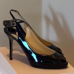 Jimmy Choo 247Nova Black Patent Leather Pump - Size 8.5